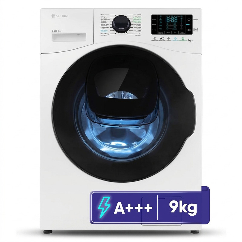 محصول نمونه تستی ماشین لباسشویی 9 کیلوگرم اتوماتیک اسنوا مدل SWM-F92W