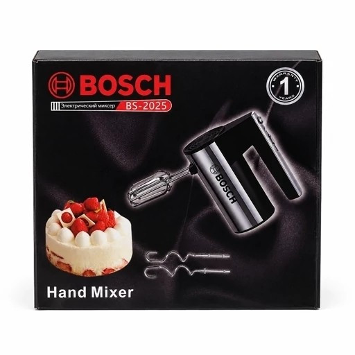 محصول نمونه تستی همزن برقی دستی بوش مدل BS-2025 توربو - 5سرعته - همراه پره همزن و خمیرزن